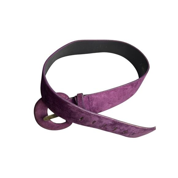 Vintage Jacqueline Ferrar Purple Suede Belt Made in USA Sz M 33–35 Boho Luxe main image 6